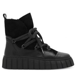 Botki Sergio Bardi. Czarne botki damskie Sergio Bardi, bez obcasa, na płaskiej podeszwie, bez zapięcia. Za 329.99 zł.