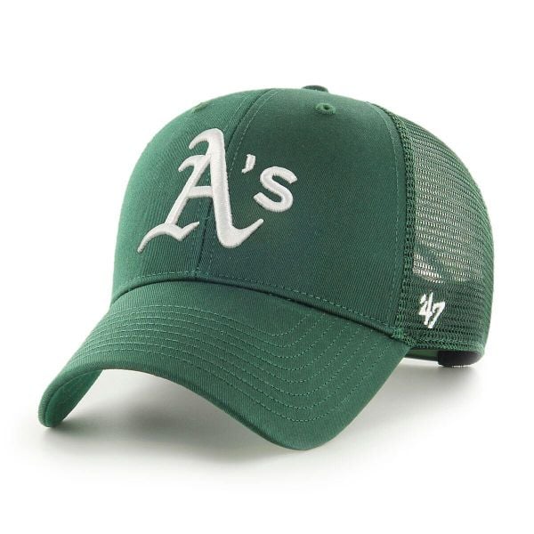 Brand `47 czapka z daszkiem Oakland Athletics B-BRANS18CTP-DGB zielony OSFM. Zielone czapki męskie 47 Brand, bez wzorów. Za 139.00 zł.