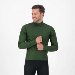 Kurtka rowerowa męska Rogelli ESSENTIAL softshell. Zielone kurtki męskie Rogelli, l, bez wzorów, z softshellu, bez kaptura. Za 383.00 zł.