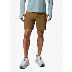 Spodenki męskie Columbia Cosmiques Pro Nylon Short. Brązowe szorty męskie Columbia, z nylonu, bez kołnierzyka. Za 377.99 zł.