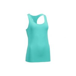 Top fitness kardio My Top 100 damski. Niebieskie topy sportowe damskie DOMYOS, bez wzorów, z elastanu, bez ramiączek. W wyprzedaży za 11.99 zł.
