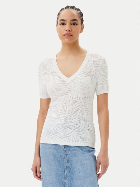 Morgan Sweter 251-MPALM Biały Regular Fit. Białe swetry klasyczne damskie Morgan, s, z syntetyku, bez kołnierzyka. Za 149.99 zł.