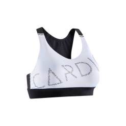 Stanik fitness kardio 500. Niebieskie biustonosze sportowe damskie DOMYOS, bez wzorów, z elastanu. W wyprzedaży za 34.99 zł.