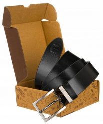 Pasek skórzany Peterson [DH] PTN PS-05M czarny. Czarne paski męskie Peterson, bez wzorów, z jeansu. Za 49.99 zł.