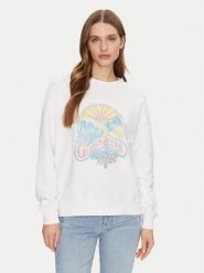 Guess Bluza W5GQ16 K68I4 Biały Regular Fit. Białe bluzy bez kaptura damskie Guess, l, z bawełny. Za 199.99 zł.