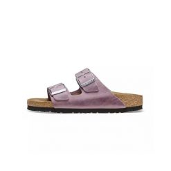 Arizona, Skóra Olejowana Damskie. Fioletowe kapcie damskie Birkenstock, z materiału. Za 543.30 zł.