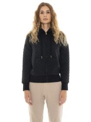 Leone 1947 Złote ćwieki damska pikowana bluza z kapturem zapinana na zamek. Czarne bluzy z kapturem damskie LEONE 1947 APPAREL, s. Za 471.52 zł.