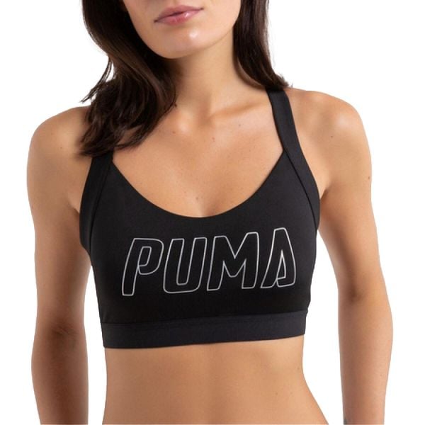 Damski Biustonosz Sportowy DryCELL. Czarne biustonosze sportowe damskie Puma, bez wzorów, z materiału. Za 88.99 zł.