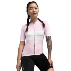 Koszulka kolarska krótki rękaw damska SIROKO M2 Aquarelle. Białe topy sportowe damskie SIROKO, na lato, m, bez wzorów, z elastanu, bez ramiączek. Za 339.00 zł.