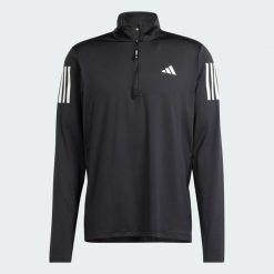 Bluza Own The Run Half-Zip. Czarne bluzy bez kaptura męskie Adidas, l, z elastanu. Za 246.45 zł.