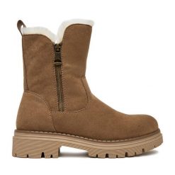 Botki Clara Barson. Brązowe botki damskie Clara Barson, bez obcasa, na płaskiej podeszwie, bez zapięcia. Za 129.99 zł.