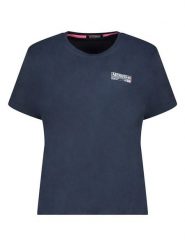 Geographical Norway Koszulka w kolorze granatowym rozmiar: XXL. Niebieskie bluzki damskie Geographical Norway, xxl, bez wzorów, z bawełny, bez kołnierzyka. Za 48.39 zł.