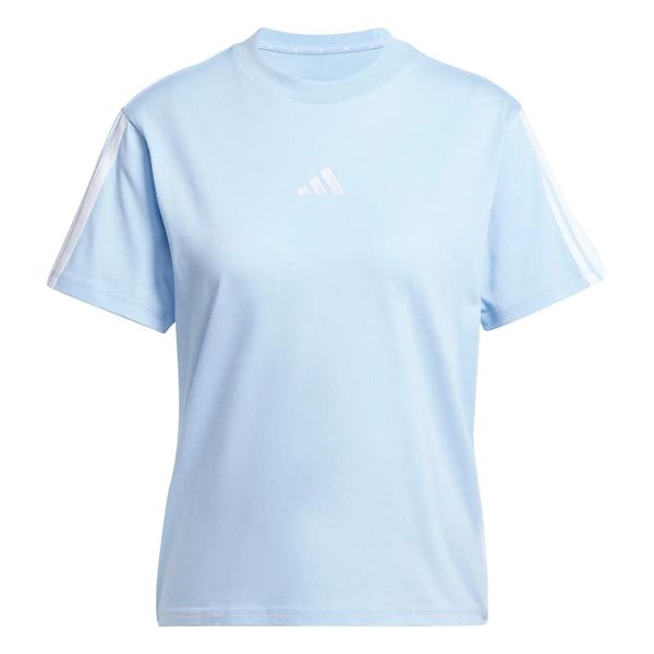 Koszulka damska ADIDAS W 3S SJ T B M. Niebieskie topy sportowe damskie Adidas, m, bez wzorów, z bawełny, bez ramiączek. Za 119.00 zł.