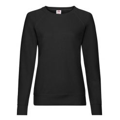 Lekki Sweter Raglanowy Dla Kobiet. Czarne swetry klasyczne damskie Fruit of the Loom, xs, bez kołnierzyka. Za 69.99 zł.