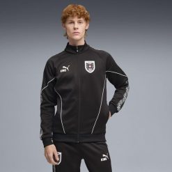 Męska kurtka dresowa Austria KING Anthem PUMA. Białe kurtki treningowe męskie Puma, m, bez wzorów, z dresówki, do biegania. Za 389.00 zł.