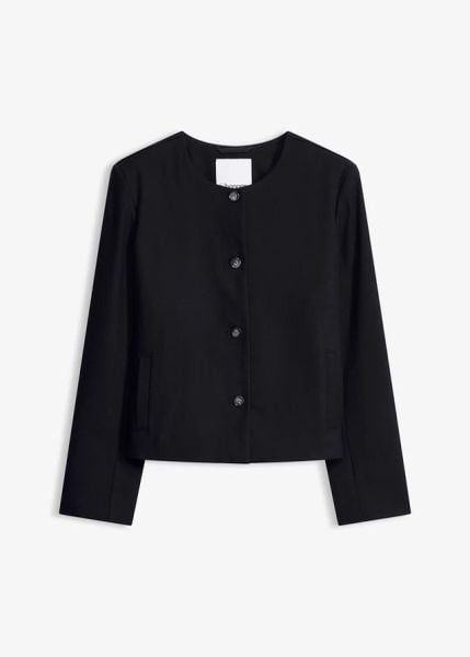 Krótki żakiet. Szare marynarki i żakiety damskie bonprix, bez wzorów, eleganckie. Za 219.99 zł.