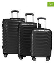 Geographical Norway 3-częściowy zestaw "Sopearl" w kolorze czarnym rozmiar: onesize. Czarne walizki Geographical Norway, bez wzorów, z materiału. Za 434.99 zł.