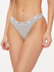 Calvin Klein Underwear Stringi 000QD5043E Szary. Szare stringi damskie Calvin Klein Underwear, xl, bez wzorów, z bawełny. Za 49.99 zł.
