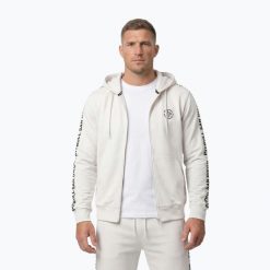 Bluza męska Pitbull Tape Parker Hooded Zip. Białe bluzy z kapturem męskie PITBULL, m, z bawełny. Za 259.99 zł.