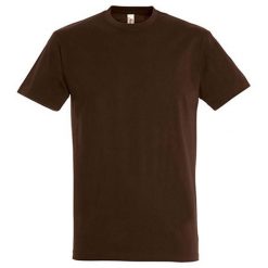 Koszulka Unisex Dla Dorosłych Z Bawełny Imperial Ringspun. Brązowe bluzki damskie SOL'S, s, bez wzorów, z bawełny, bez kołnierzyka. Za 42.99 zł.