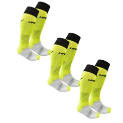 Skarpety piłkarskie C164 fluorescencyjny żółty 3 pary. Czarne skarpetki męskie Legea, bez wzorów, z bawełny. Za 56.00 zł.