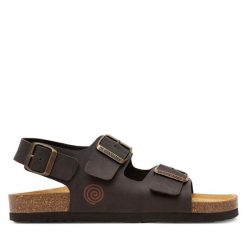 Sandały Dr. Brinkmann. Brązowe sandały damskie Dr. Brinkmann, bez wzorów, bez obcasa, na płaskiej podeszwie. Za 169.99 zł.