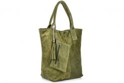 Worek oliwkowy skórzany L82. Zielone torby na laptopa męskie ze skóry. Za 149.90 zł.