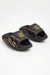 Klapki męskie skórzane BALMAIN. Klapki i japonki męskie Balmain. W wyprzedaży za 2,852.85 zł.