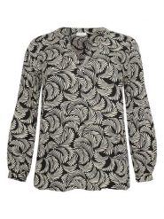 Kaffe Bluzka w kolorze czarno-beżowym rozmiar: 54. Czarne bluzki damskie Kaffe, s, bez wzorów, z wiskozy, klasyczne, bez kołnierzyka, bez ramiączek. Za 104.99 zł.