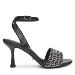 Sandały DeeZee. Czarne sandały damskie DeeZee, bez wzorów, bez obcasa, na szpilce. Za 149.99 zł.