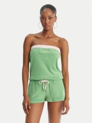 Juicy Couture Kombinezon Applique Terry JCWFP126316 Zielony Regular Fit. Zielone kombinezony damskie Juicy Couture, m, bez wzorów, z bawełny, bez kołnierzyka, bez ramiączek. Za 299.99 zł.