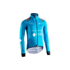 Kurtka na rower szosowy 900 U19 zimowa męska. Niebieskie kurtki męskie VAN RYSEL, na zimę, m, bez wzorów, z elastanu, bez kaptura. Za 439.99 zł.