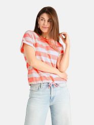 LIEBLINGSSTÜCK Koszulka w kolorze biało-pomarańczowym rozmiar: XS. Białe t-shirty damskie LIEBLINGSSTÜCK, xs, bez wzorów, bez kołnierzyka. Za 184.95 zł.