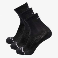 Skarpetki do biegania Swedemount Bamboo Running Socks 3-pack szybkoschnące. Czarne skarpetki męskie SWEDEMOUNT, bez wzorów, z tkaniny. Za 59.99 zł.