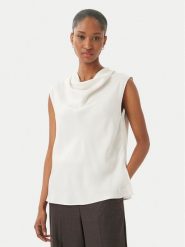 Calvin Klein Bluzka LV044F161G Biały Regular Fit. Białe bluzki damskie CALVIN KLEIN, l, bez wzorów, z wiskozy, bez kołnierzyka, bez ramiączek. Za 529.99 zł.