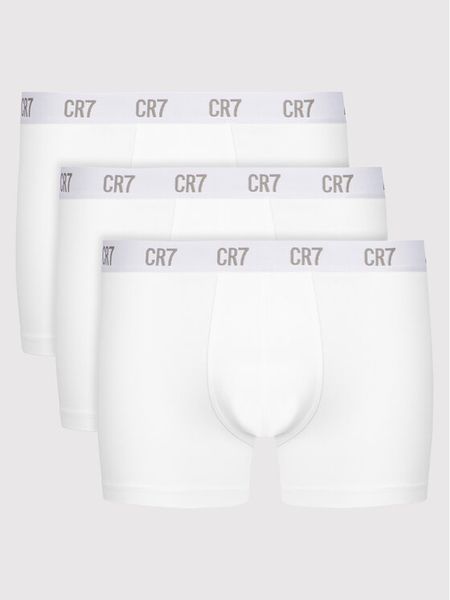 Cristiano Ronaldo CR7 Komplet bokserek Main Basic 3Pack 8100-49-100 Biały. Białe bokserki męskie Cristiano Ronaldo CR7, bez wzorów, z bawełny. Za 112.99 zł.