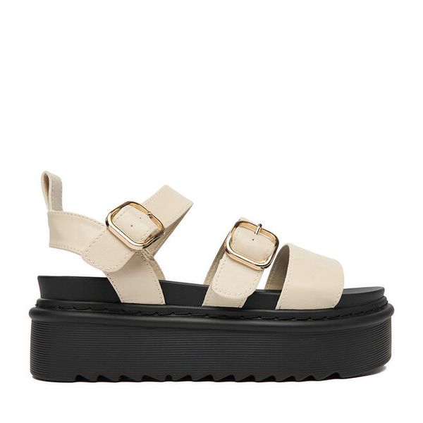 Sandały DeeZee. Białe sandały damskie DeeZee, bez wzorów, bez obcasa, na płaskiej podeszwie. Za 149.99 zł.