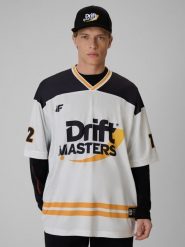 4F T-shirt loose z nadrukiem uniseks 4F x Drift Masters - biały L/XL. Białe t-shirty męskie 4f, l, bez wzorów, z tkaniny, bez kołnierzyka. Za 199.99 zł.