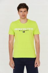 AERONAUTICA MILITARE Zielony t-shirt męski. Zielone t-shirty męskie AERONAUTICA MILITARE, m, bez wzorów, bez kołnierzyka. W wyprzedaży za 269.99 zł.