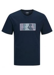 T-shirt JJ REBEL z czystej bawełny. Niebieskie t-shirty męskie bonprix, m, bez wzorów, z bawełny, bez kołnierzyka. Za 44.99 zł.