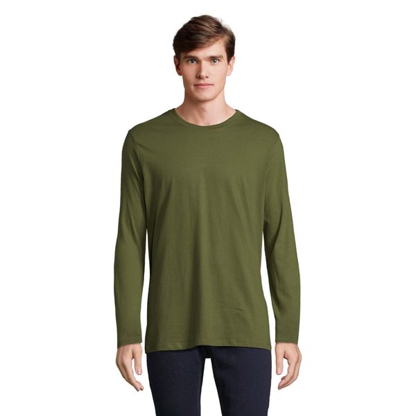 Męska Bawełniana Koszulka Z Długim Rękawem Imperial. Zielone koszulki męskie z długim rękawem SOL'S, m, z bawełny. Za 64.99 zł.