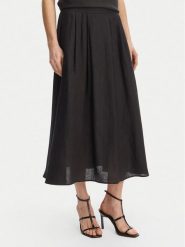 Marella Spódnica trapezowa Biada 2615101082 Czarny Regular Fit. Czarne spódniczki damskie Marella, bez wzorów, ze lnu, trapezowe. Za 689.99 zł.