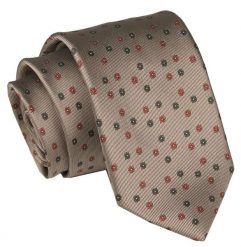 Męski Krawat Angelo di Monti - Brąz w Groszki. Krawaty i muchy męskie Angelo di Monti, bez wzorów, z tkaniny, eleganckie. Za 45.00 zł.
