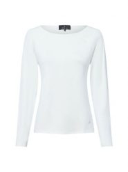 Monari Damska koszulka z długim rękawem Kobiety wiskoza biały jednolity, 42. Białe t-shirty damskie Monari, bez wzorów, z materiału, bez kołnierzyka. Za 199.95 zł.