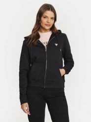 Guess Jeans Bluza GJ ZIP HOOD REG MINI W4YQ03 KC811 Czarny Regular Fit. Czarne bluzy bez kaptura damskie Guess Jeans, m, z bawełny. Za 269.99 zł.