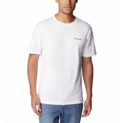 Koszulka Męska Columbia CSC Basic Logo Short Sleeve T-Shirt. Białe t-shirty męskie Columbia, m, bez wzorów, z bawełny, bez kołnierzyka. Za 80.99 zł.