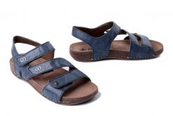 RIEKER 61402-12 blue, sandały damskie. Niebieskie sandały damskie Rieker, bez wzorów, bez obcasa. Za 263.92 zł.