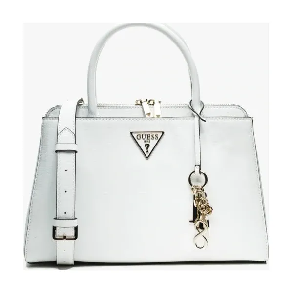 Guess Torebka Maddy Girlfriend Satchel , biały, rozmiar ONE SIZE. Białe torebki klasyczne damskie Guess, z aplikacjami, z materiału, bez dodatków. W wyprzedaży za 479.99 zł.