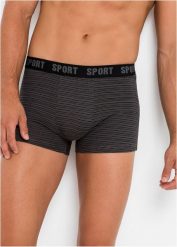 Bokserki o dopasowanym kroju z bawełną (3 pary). Czarne bokserki męskie bonprix, bez wzorów, z bawełny. Za 62.99 zł.