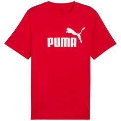 T-shirt Męski Logo ESS No.1. Czerwone t-shirty męskie Puma, m, bez wzorów, bez kołnierzyka. Za 110.99 zł.